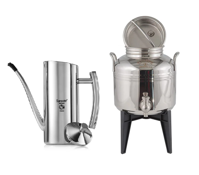 Sansone Idea Gift: Il Gioiello – Kitchen Welded Drum 3 L - 5 L + Cruet Inox