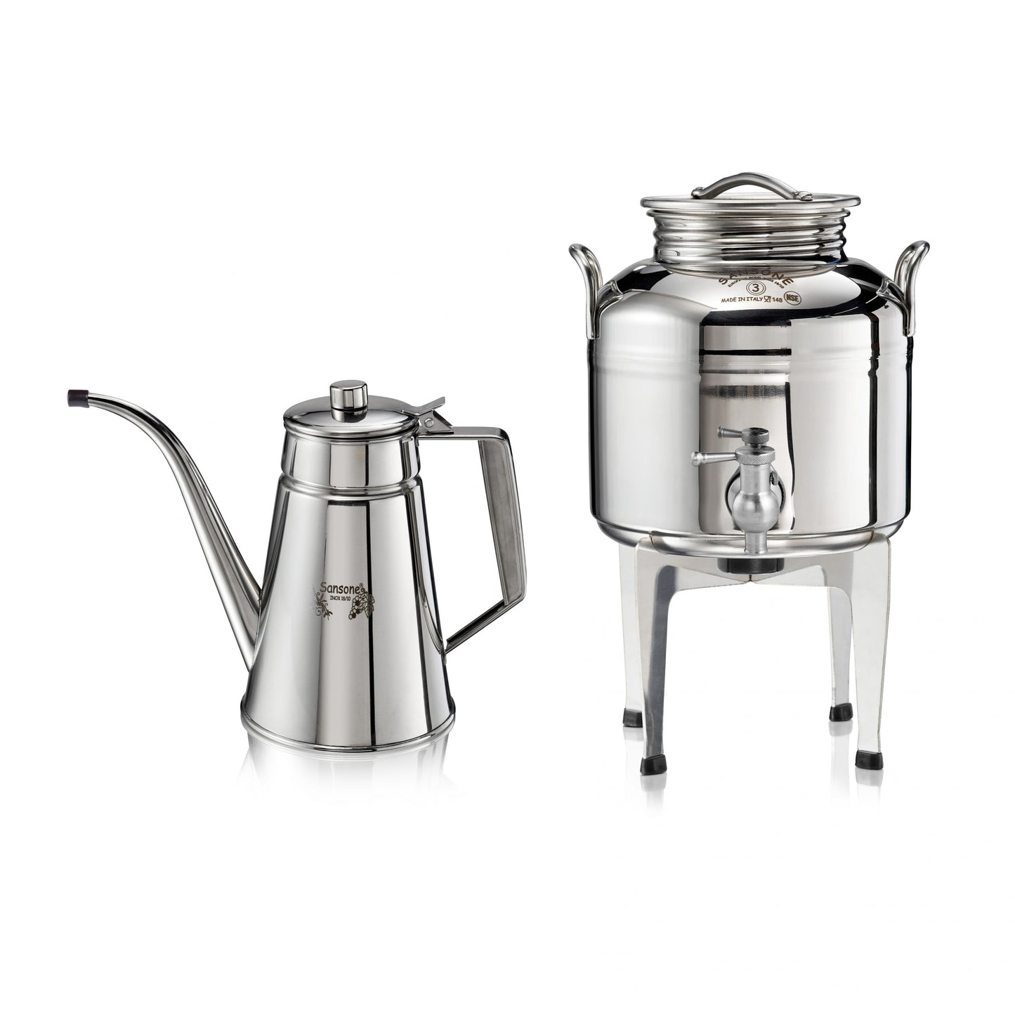 Sansone Idea Gift: Il Gioiello – Kitchen Welded Drum 3 Liters + Cruet Inox