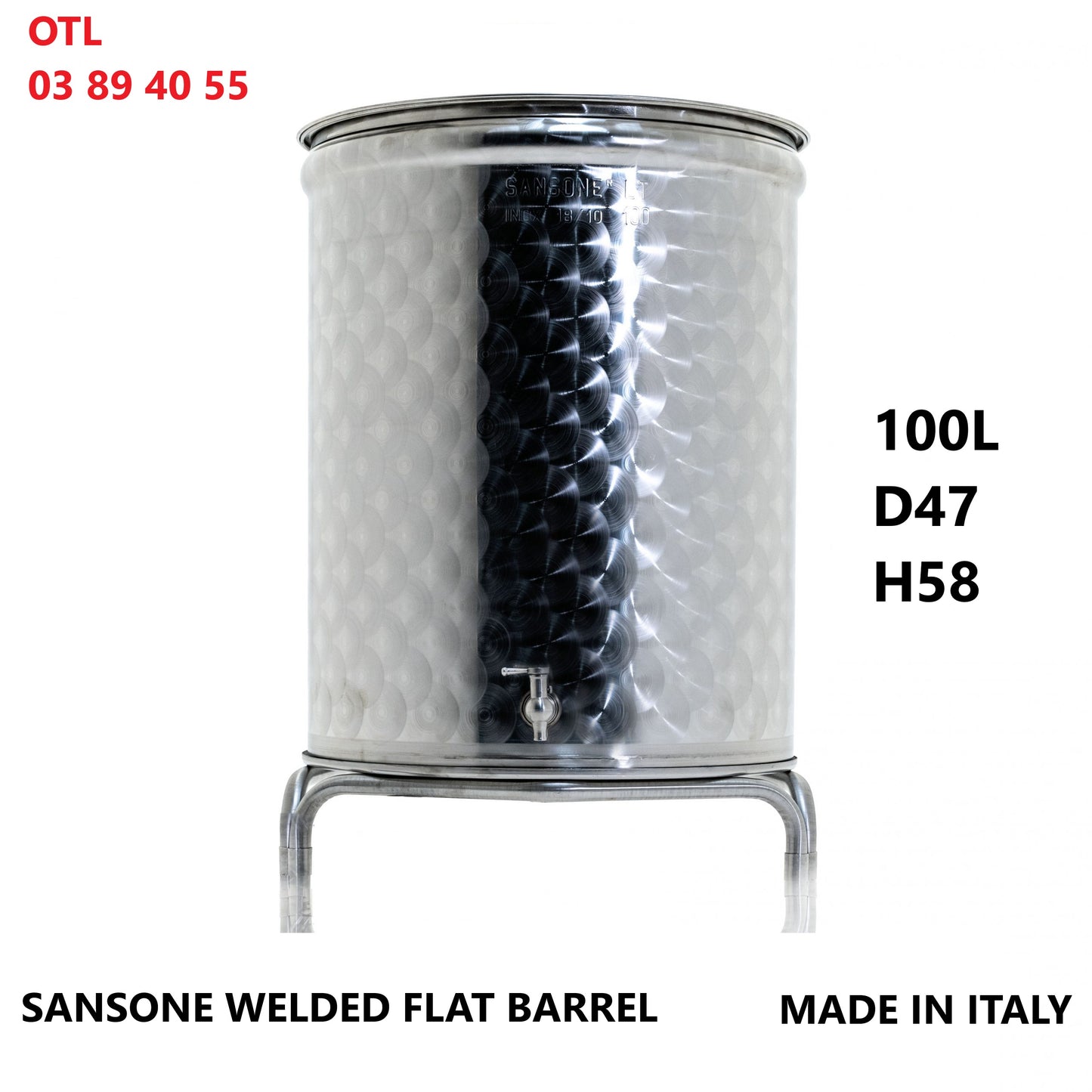 100L to 400L Sansone welded flat barrels