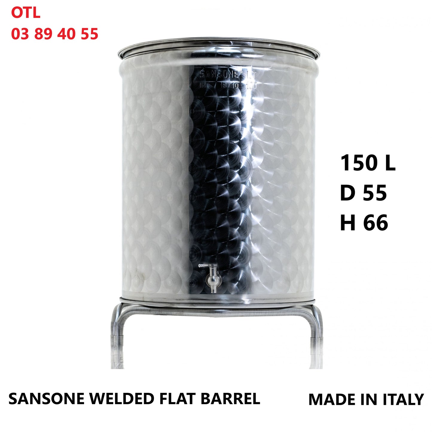 100L to 400L Sansone welded flat barrels