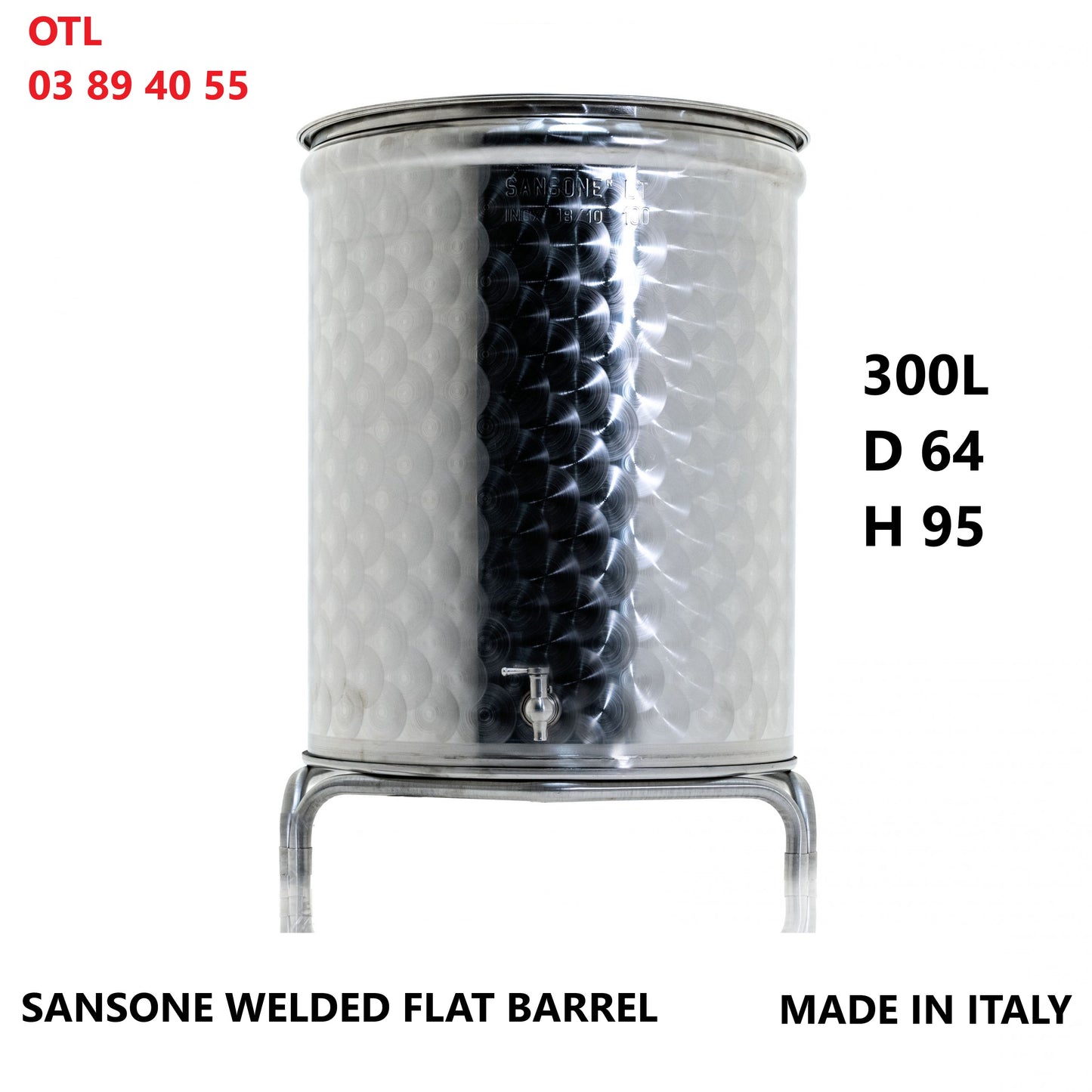 100L to 400L Sansone welded flat barrels