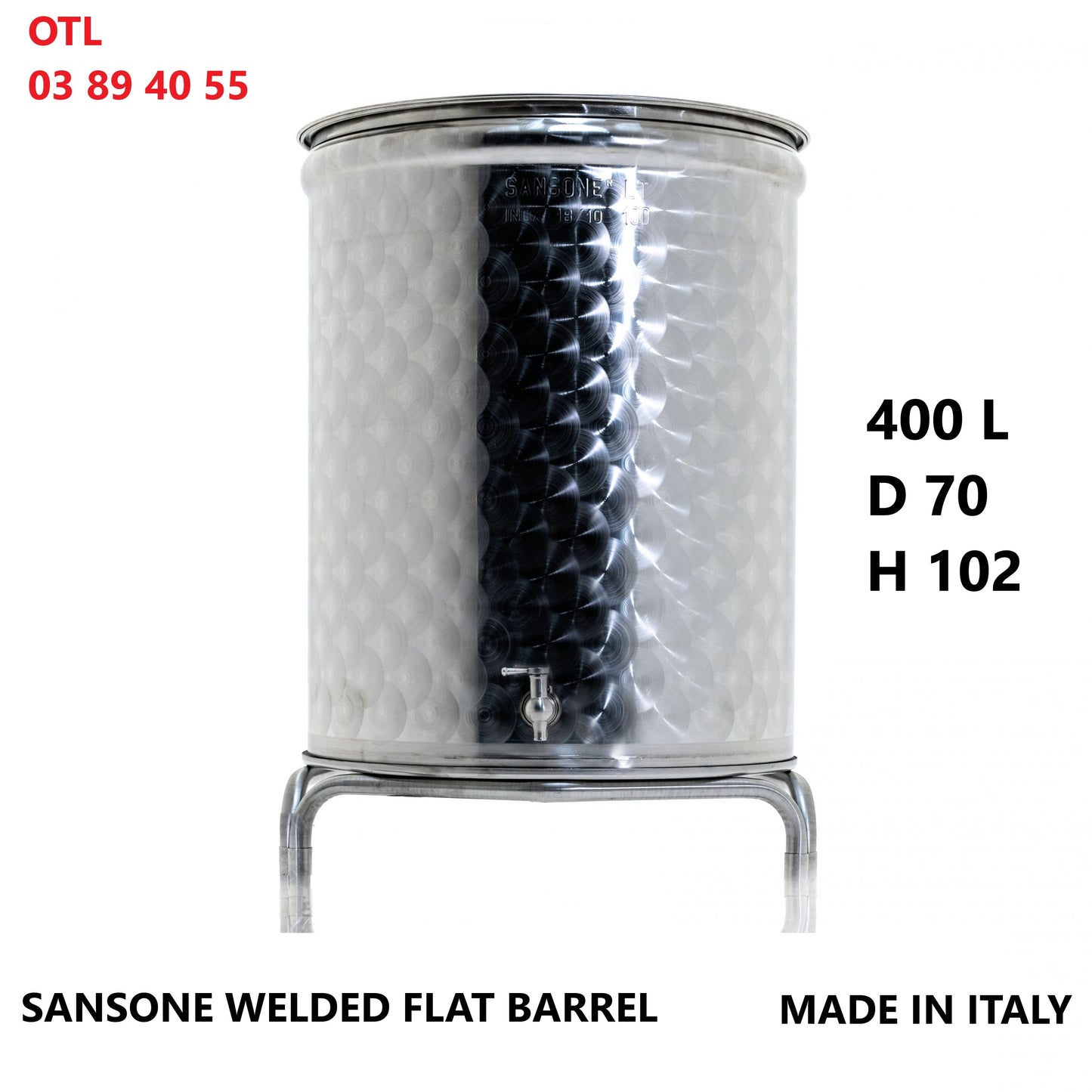 100L to 400L Sansone welded flat barrels